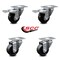 Service Caster 3 Inch Soft Rubber Wheel Swivel Top Plate Caster Total Lock Brakes SCC, 2PK SCC-TTL20S314-SRS-2-S-2 - alternate 5